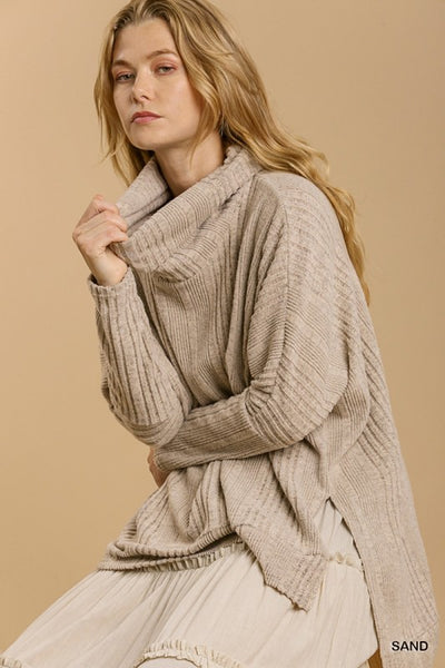 Cowl Neck Knit Sweater