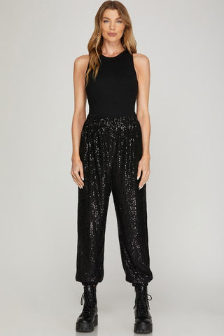 Sequin Jogger Pants