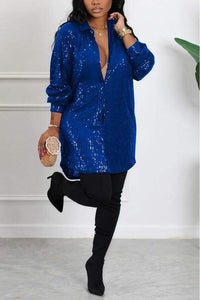 Sequin Clubwear Shirt Dress