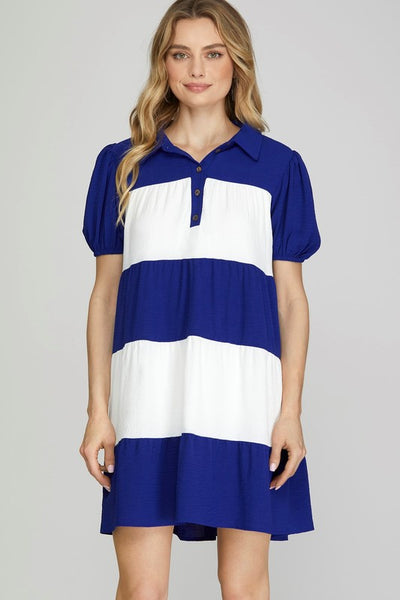 Color Block Tiered Dress