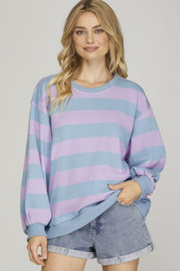 Striped French Terry Pullover