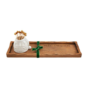 White Christmas Tray & Toothpick Set