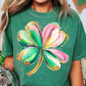 Watercolor Brush Clover Tee