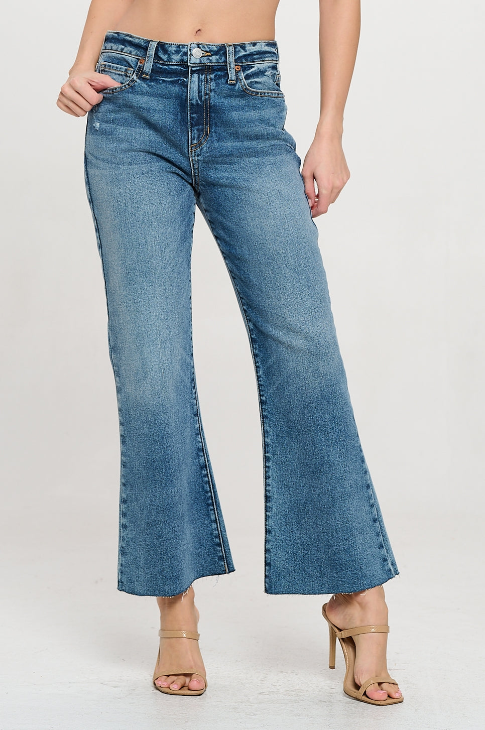 Brenna Mid Rise Kick Flare Jeans