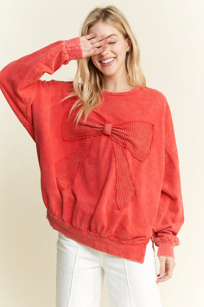 Hailey Waffle Knit Bow Sweater