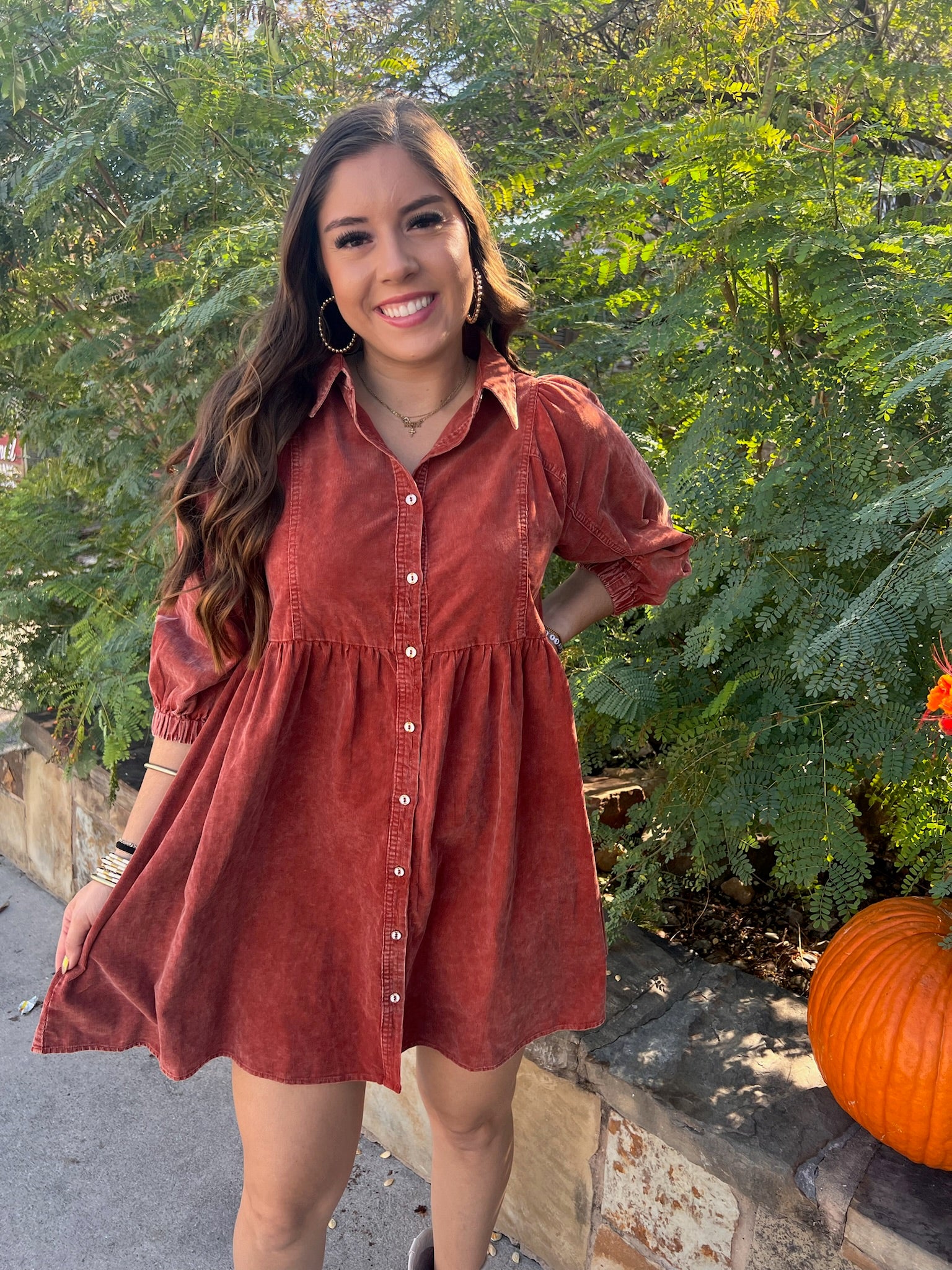 Button Down Corduroy Dress