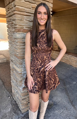 Krista Leopard Mini Dress