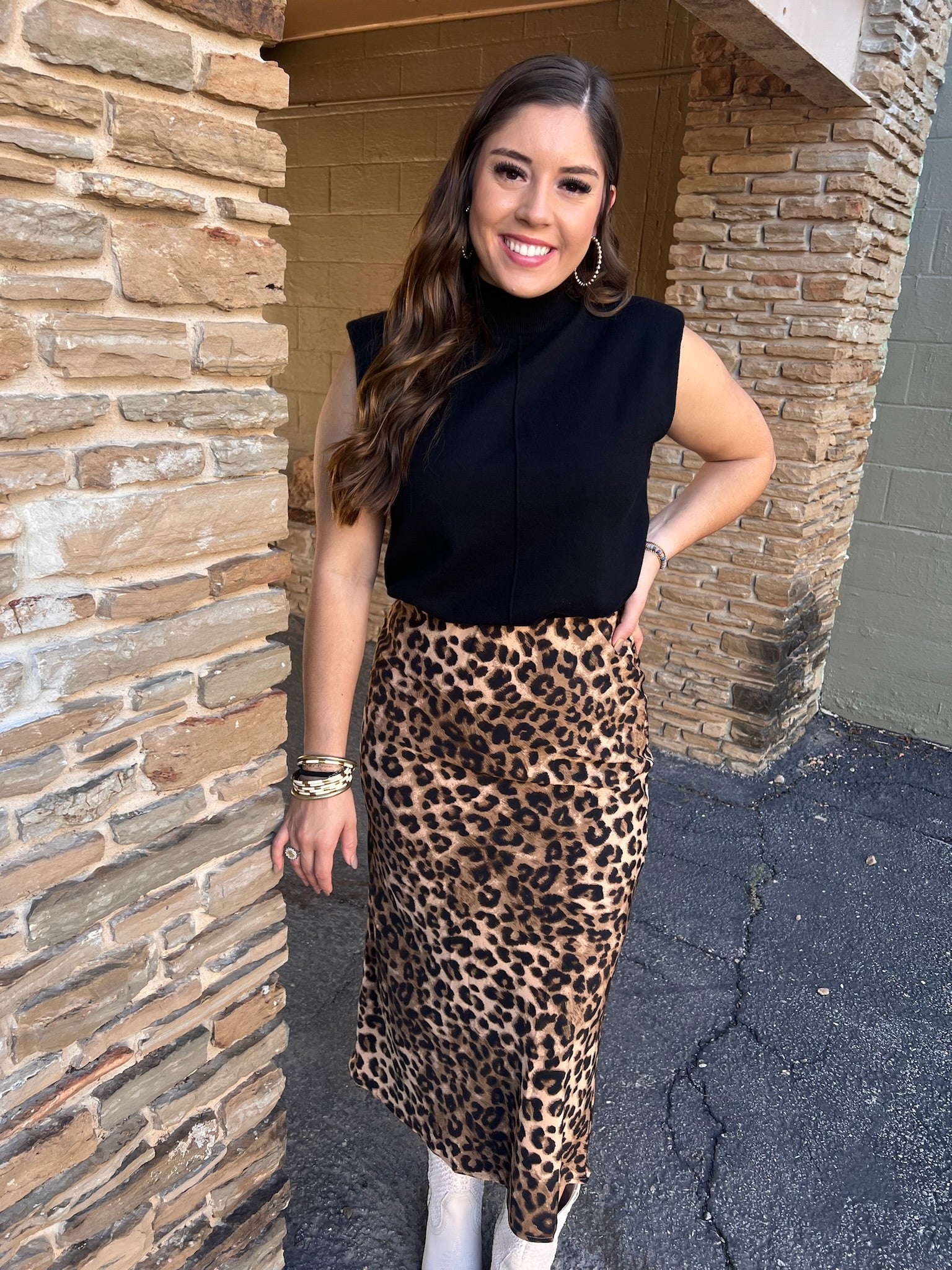 Leopard Midi Skirt