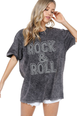 Acid Washed Rock & Roll Tee