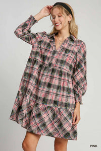 Washed Plaid Dress