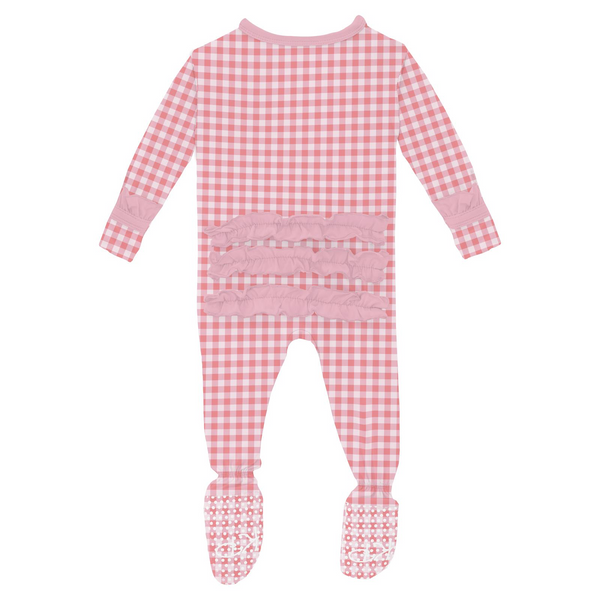 Cake Pop Gingham 2 Way Zip Footie