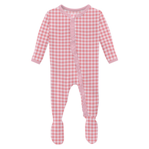 Cake Pop Gingham 2 Way Zip Footie