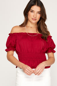 Off Shoulder Satin Top