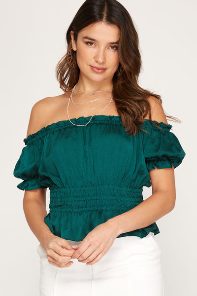 Off Shoulder Satin Top