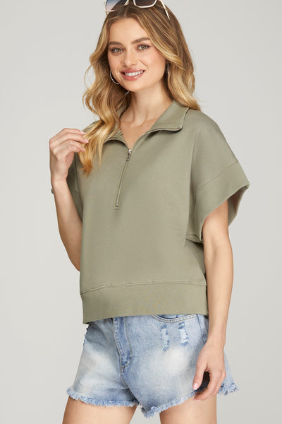 Milly 1/2 Zip Sweatshirt Top