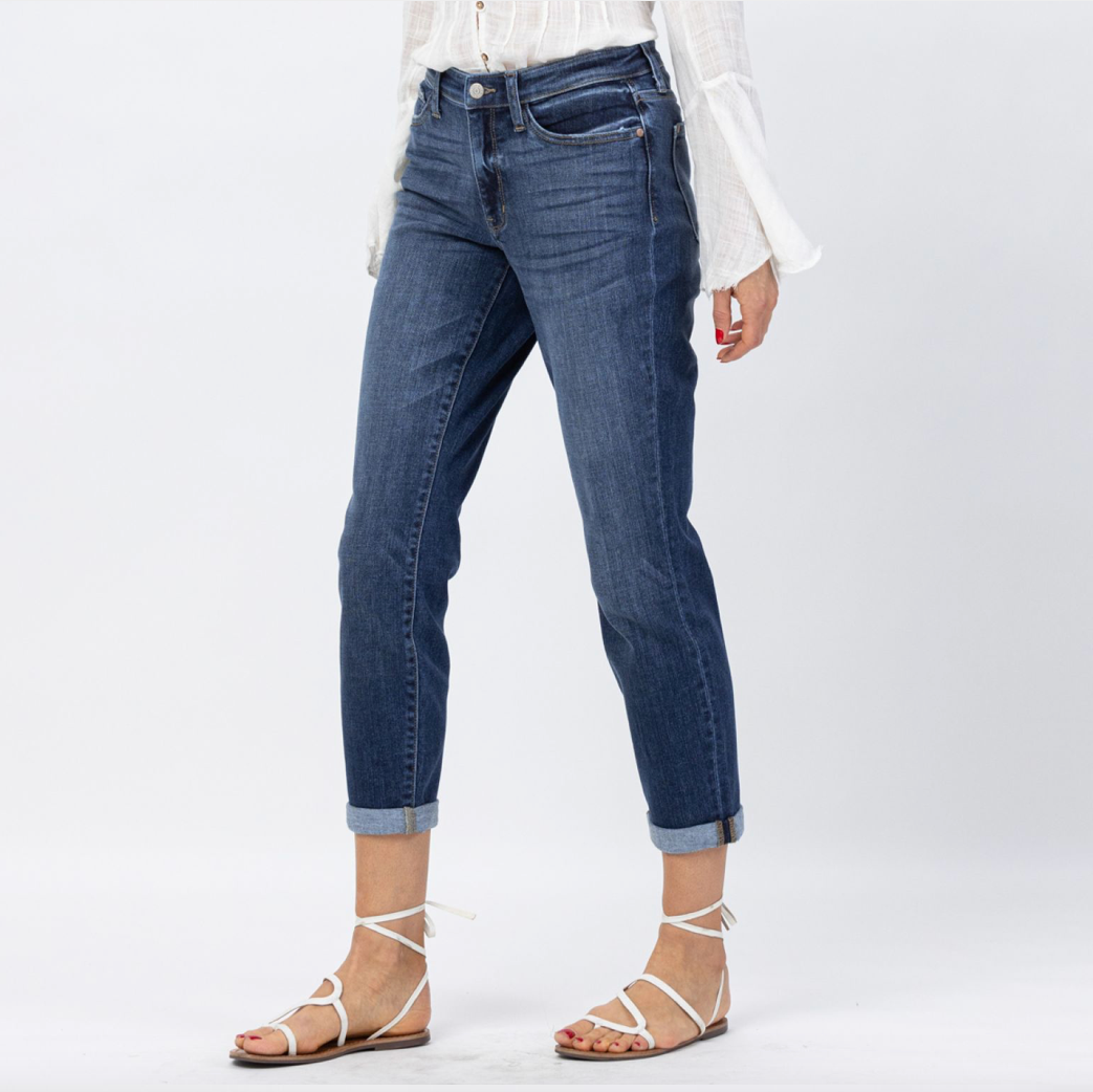 Midrise Cuffed BF Jeans