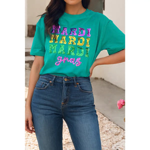 Sequin Mardi Gras Tee