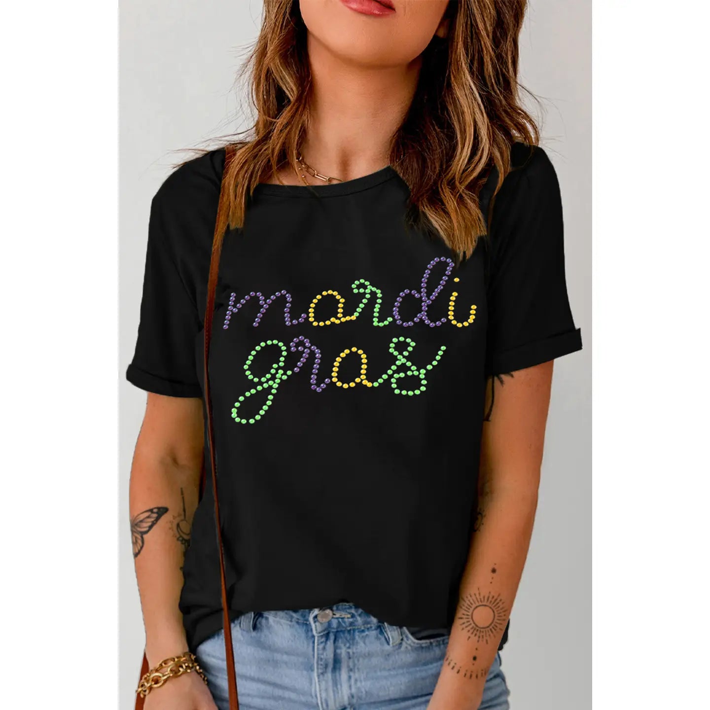 Mardi Gras Rhinestone Tee