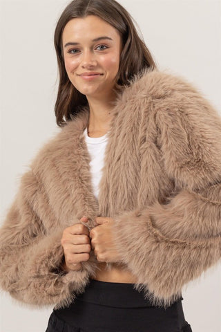 Cropped Faux Fur Jacket