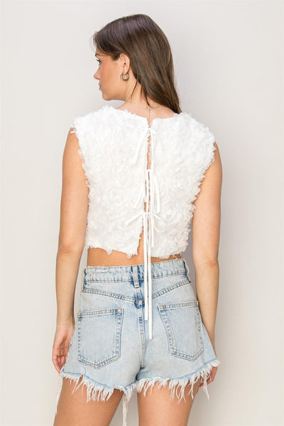 Rosette Tie Back Top