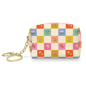 Checkered Blooms Keychain